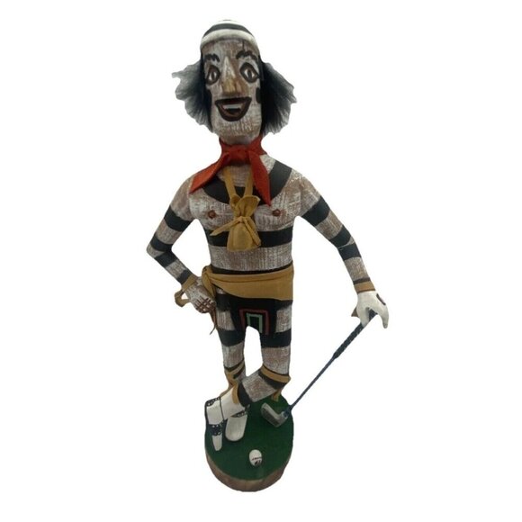 Hopi Kachina Doll Hano Clown Golfer Golf Signed F. Begay Native  American READ - Picture 1 of 13